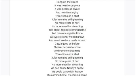 three lions lyrics original